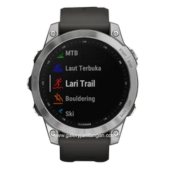 GARMIN FENIX 7 SILVER With GRAPHITE BAND Silicone Strap