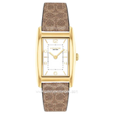 COACH 14504355 Reese Pattern Brown Dial White Leather Strap