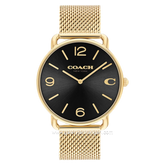 COACH 14602654 Elliot Gold Dial Black Stainless Steel Strap