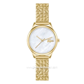LACOSTE MINI CROCODELLE 2001500 Gold Dial White MOP Mesh Stainless Steel Strap