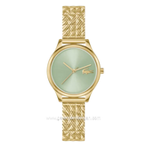 LACOSTE MINI CROCODELLE 2001502 Gold Dial Green Mesh Stainless Steel Strap