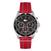LACOSTE MAINSAIL 2011482 Red Silver Dial Black Rubber Strap