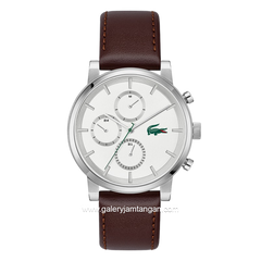LACOSTE REPLAY 2011486 Brown Dial White Leather Strap