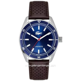 LACOSTE 2011489 Boston Navy Leather Strap