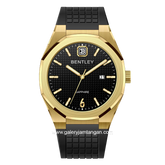 BENTLEY THE AURARAY BL-24-35 Black Gold Dial Black Rubber Strap