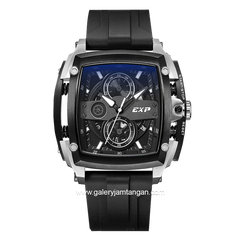 Expedition E 3008 BCR Black Silver Rubber Strap