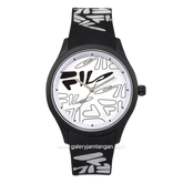 FILA 38-129-205 Analog Black Dial White Silicone Strap