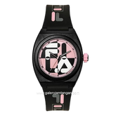 FILA 38-180-104 Analog Black Pink Rubber Strap