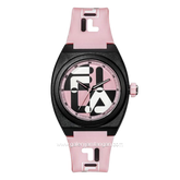 FILA 38-180-106 Analog Pink Black Rubber Strap