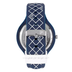 FILA 38-342-002 Navy Ring Silver Silicone Strap
