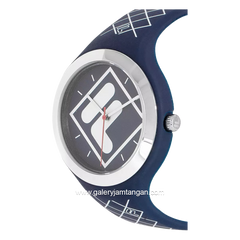 FILA 38-342-002 Navy Ring Silver Silicone Strap