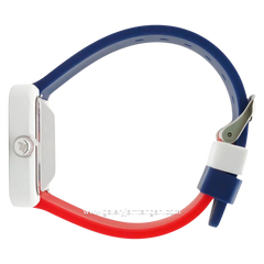 FILA 38-343-001 Red Blue Ring White Silicone Strap