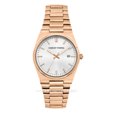 CHRIST VERRA Women's Watch CV 12336L-15 SLV Rosegold Dial White Stainless Steel