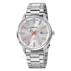 LORENZO R 6102 M Silver Dial White Stainless Steel