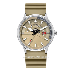 LORENZO R 6106 M Cream Silver Rubber Strap