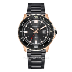 LORENZO R 6107 M Black Rosegold Stainless Steel