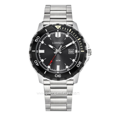 LORENZO R 6107 M Silver Dial Black Stainless Steel
