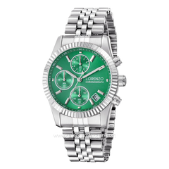 LORENZO R 7109 L Silver Dial Green Stainless Steel