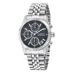 LORENZO R 7109 L Silver Dial Black Stainless Steel