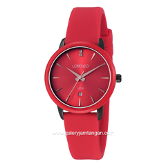 LORENZO R 7127 L Red Rubber Strap