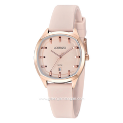 LORENZO R 7128 L Cream Rosegold Rubber Strap