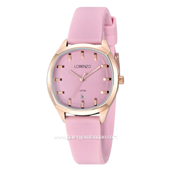LORENZO R 7128 L Pink Rosegold Rubber Strap