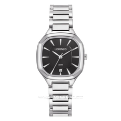 LORENZO R 7129 L Silver Dial Black Stainless Steel