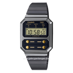 Casio A100WEGG-1A2DF Black Stainless Steel
