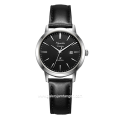 Alexandre Christie AC 1007 LD Black Silver Leather Strap