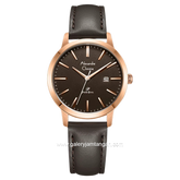 Alexandre Christie AC 1007 LD Brown Rosegold Dial Brown Leather Strap