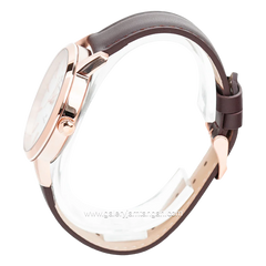 Alexandre Christie AC 1007 LD Brown Rosegold Leather Strap
