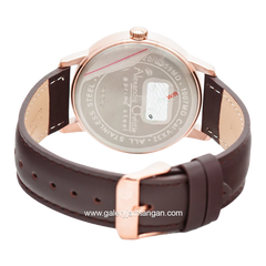 Alexandre Christie AC 1007 LD Brown Rosegold Leather Strap