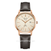 Alexandre Christie AC 1007 LD Brown Rosegold Leather Strap