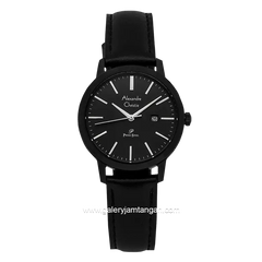 Alexandre Christie AC 1007 LD Full Black Leather Strap