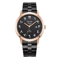 Alexandre Christie AC 1007 MD Black Rosegold Arabic Stainless Steel