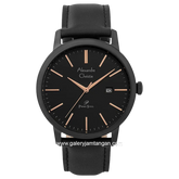 Alexandre Christie Primo AC 1007 MD Black Jarum Rosegold Leather Strap