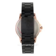 Alexandre Christie Primo Style AC 1008 MD & AC 1008 LD Black Ring Rosegold Stainless Steel