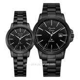 Alexandre Christie Primo Style AC 1008 MD & AC 1008 LD Black Hour Marker Silver Stainless Steel