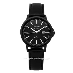 Alexandre Christie AC 1014 LD Full Black Leather Strap