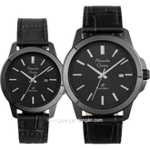 Alexandre Christie AC 1017 MD & AC 1017 LD Black Leather Strap