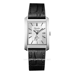 Alexandre Christie AC 1019 LD Black Silver Leather Strap