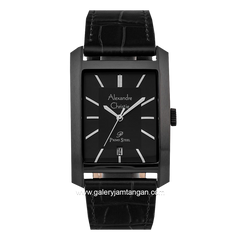 Alexandre Christie AC 1019 MD Black Leather Strap