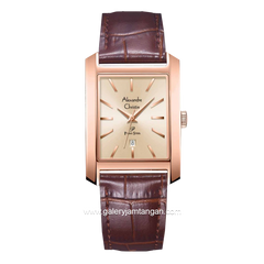 Alexandre Christie AC 1037 LD Brown Rosegold Leather Strap