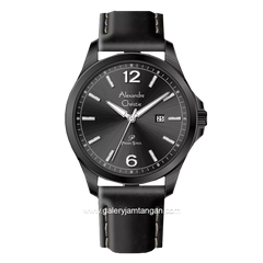 Alexandre Christie AC 1029 MD Black Leather Strap