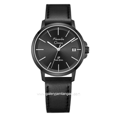 Alexandre Christie AC 1032 LD Black Leather Strap