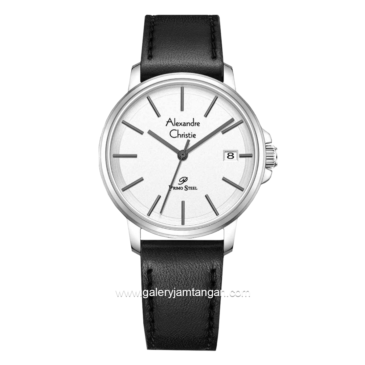 Alexandre Christie AC 1032 LD Black Silver Leather Strap – Galery