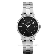 Alexandre Christie AC 1032 LD Silver Dial Black Stainless Steel Strap