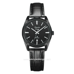 Alexandre Christie AC 1035 LD Black Leather Strap