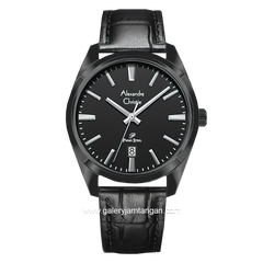 Alexandre Christie AC 1035 MD Black Leather Strap