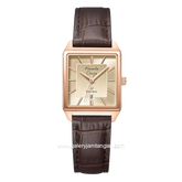 Alexandre Christie AC 1038 LD Brown Rosegold Leather Strap